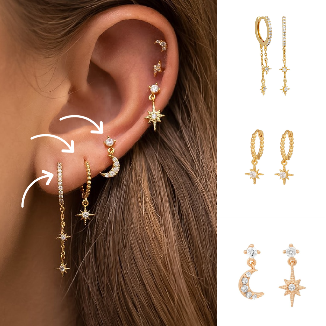 Earring Set | Hypoallergenic Surgical Stainless Steel Hoops and Studs 6