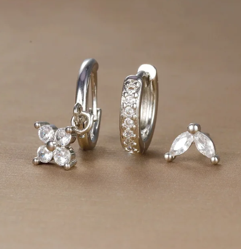 Earring Set | Hypoallergenic Surgical Stainless Steel with 3 Stylish Pairs 4
