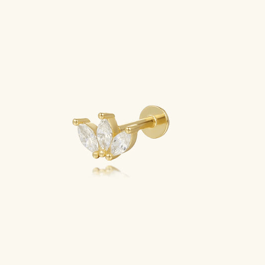 Earrings for Women | Trio Flat Back Diamond Studs with Hypoallergenic Comfort 0