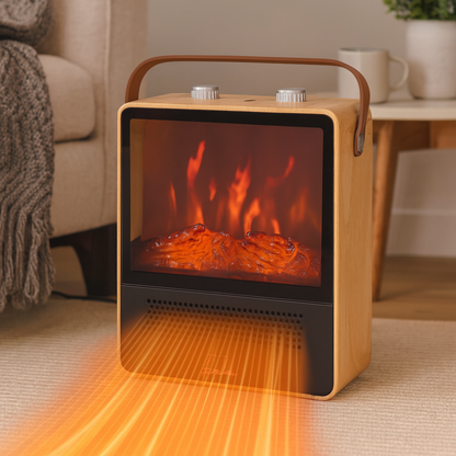 Electric Fireplace Heater | Realistic 3D Flame Effect with Safety Features 0