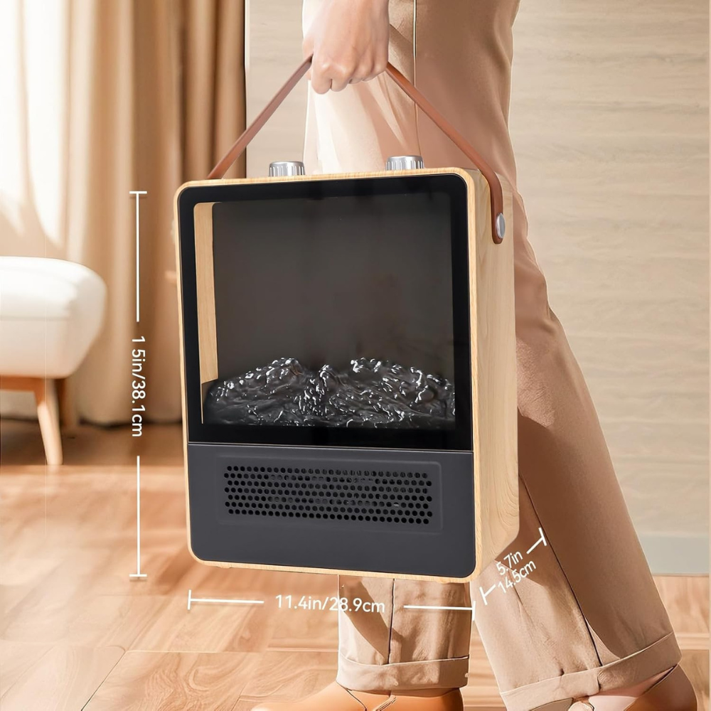 Electric Fireplace Heater | Realistic 3D Flame Effect with Safety Features 1