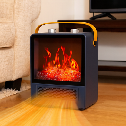 Electric Fireplace Heater | Realistic 3D Flame Effect with Safety Features 3