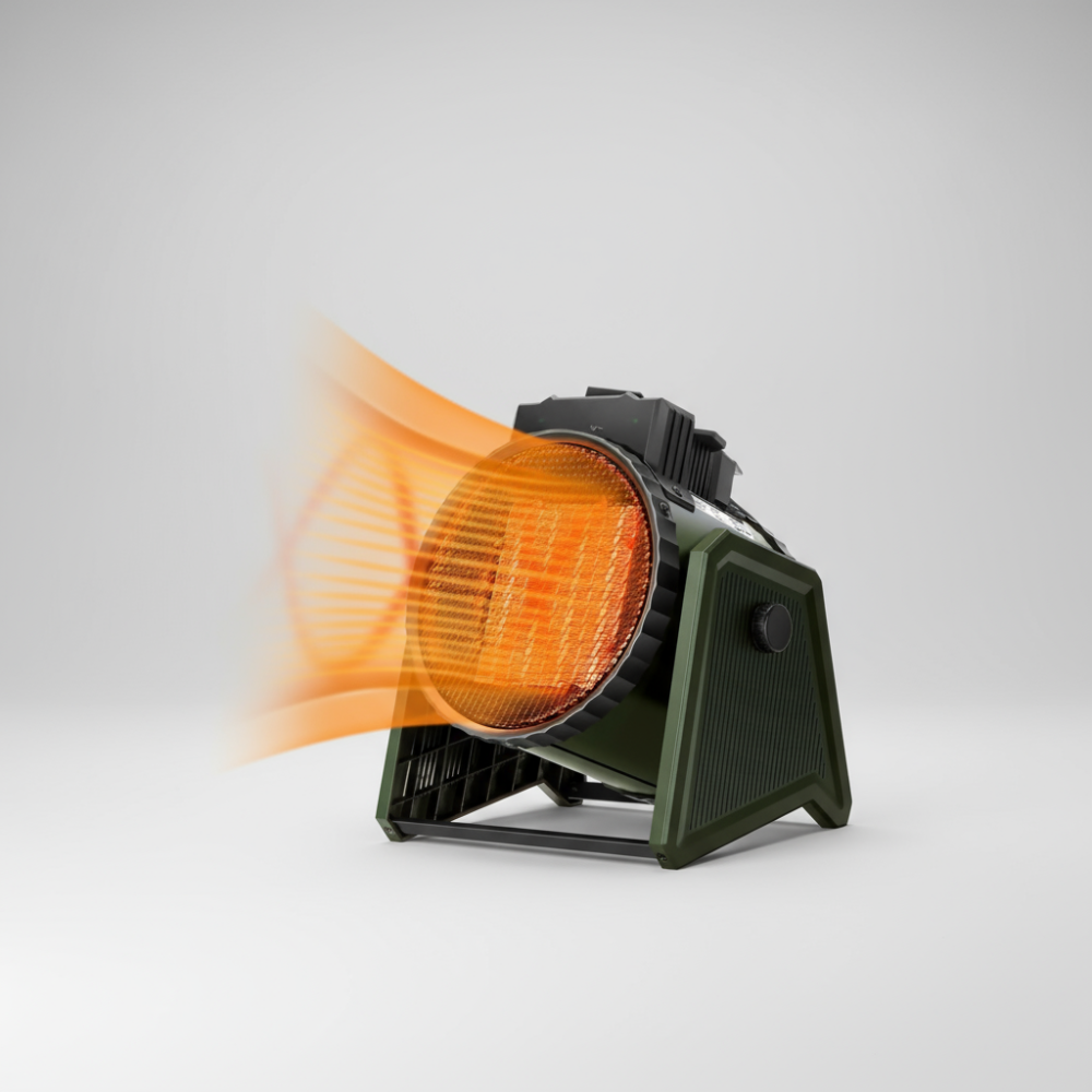 Electric Space Heater | Adjustable Thermostat & Portable Design 0