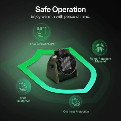 Electric Space Heater | Adjustable Thermostat & Portable Design 1