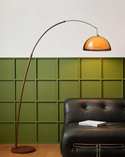 Elegant Arc Floor Lamp with Warm Dome Shade | Modern Lighting for Cozy Living Rooms 5