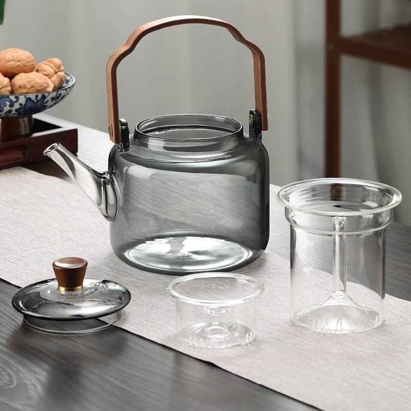 Elegant Glass Teapot | Natural Wood Brewer Set for Rich Flavor 2