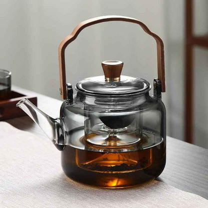 Elegant Glass Teapot | Natural Wood Brewer Set for Rich Flavor 4