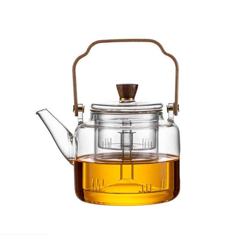 Elegant Glass Teapot | Natural Wood Brewer Set for Rich Flavor 7