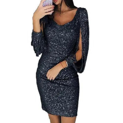 Elegant Glitter Evening Dress with Flattering Silhouette for Special Occasions 3