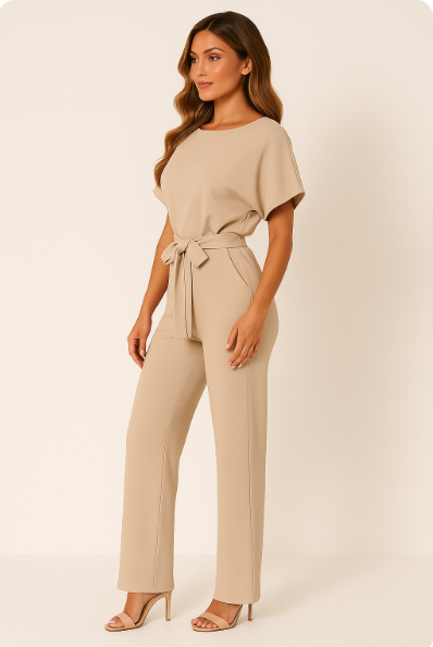Elegant Jumpsuit for Women with Adjustable Belt – Flattering Fit for Day and Night 1