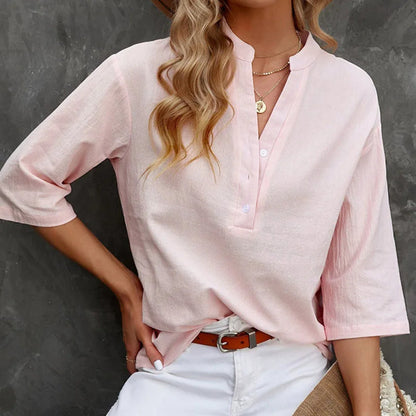 Elegant Linen Women's Blouse | Lightweight Button-Down Summer Top 5