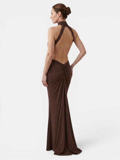 Elegant Maxi Dress | High Neck Backless Design 3