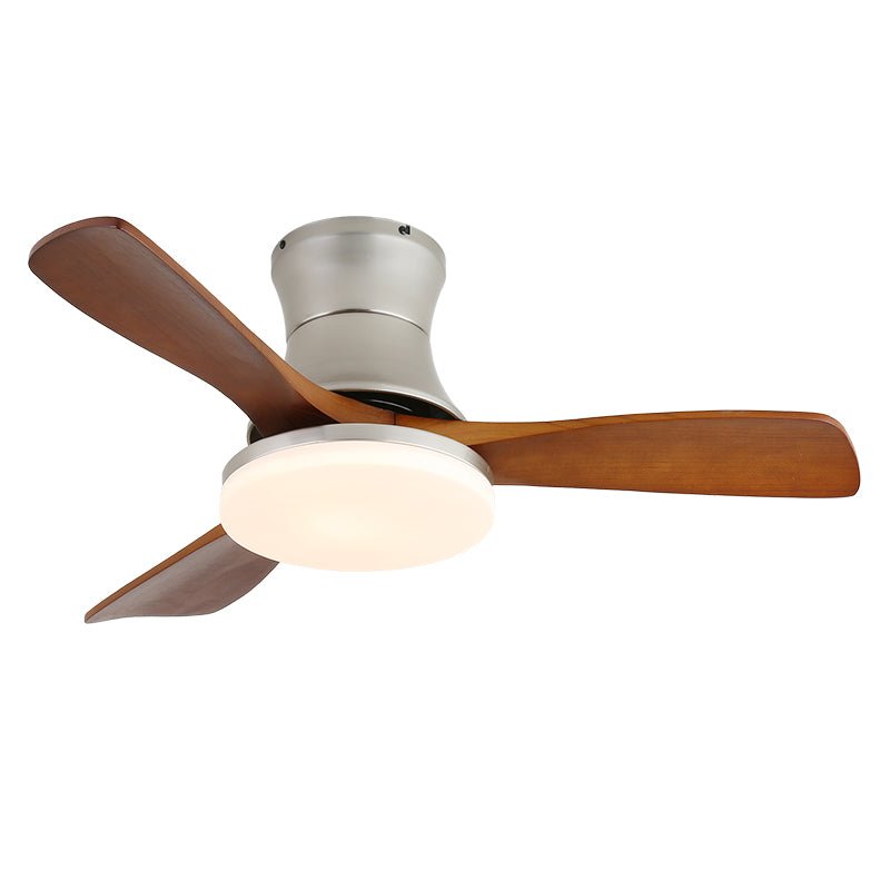 Elegant Modern Flush Mount Ceiling Fan Light with Integrated LED & Quiet Operation 0