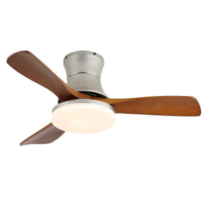 Elegant Modern Flush Mount Ceiling Fan Light with Integrated LED & Quiet Operation 0