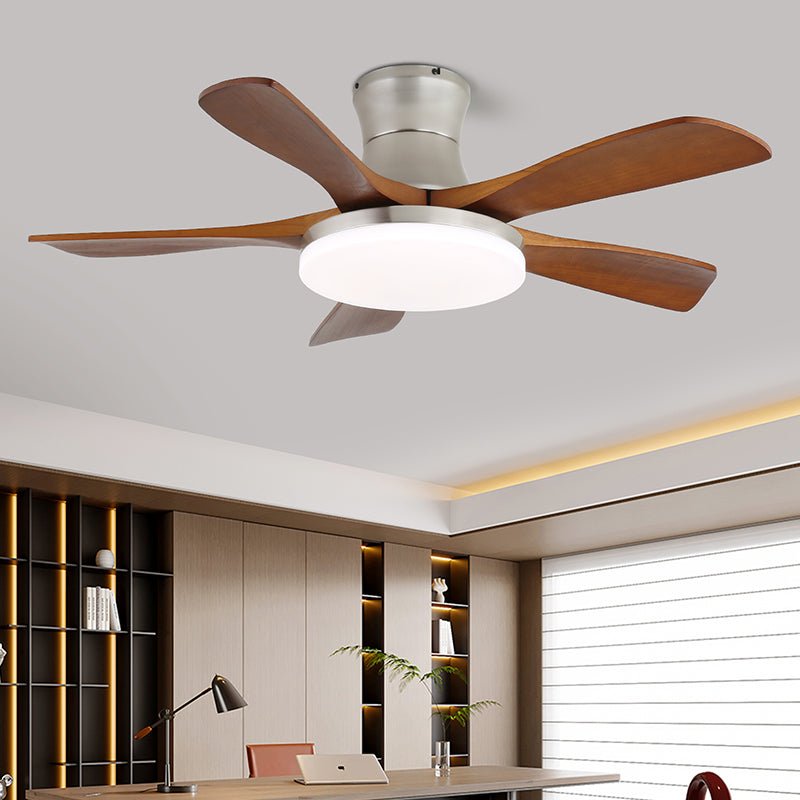 Elegant Modern Flush Mount Ceiling Fan Light with Integrated LED & Quiet Operation 6