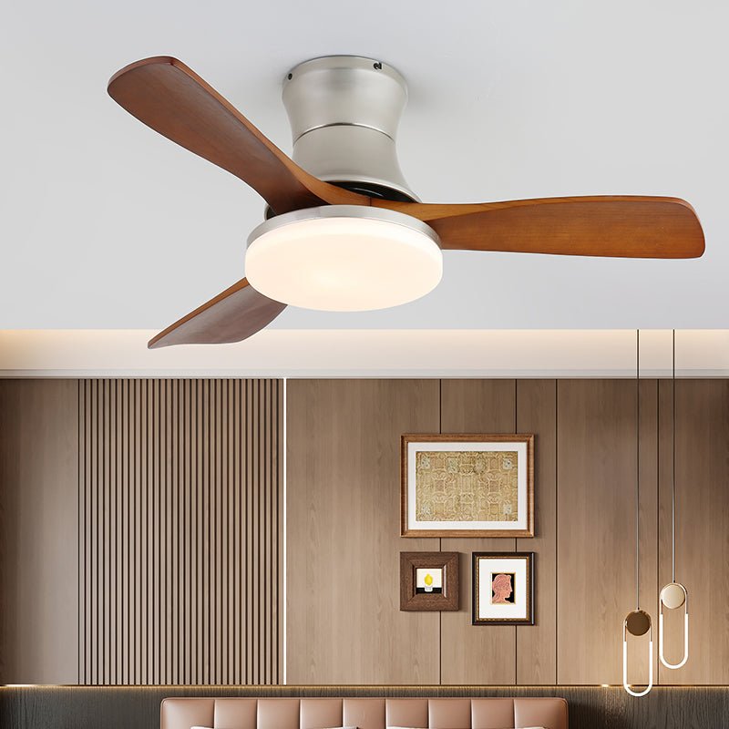 Elegant Modern Flush Mount Ceiling Fan Light with Integrated LED & Quiet Operation 8