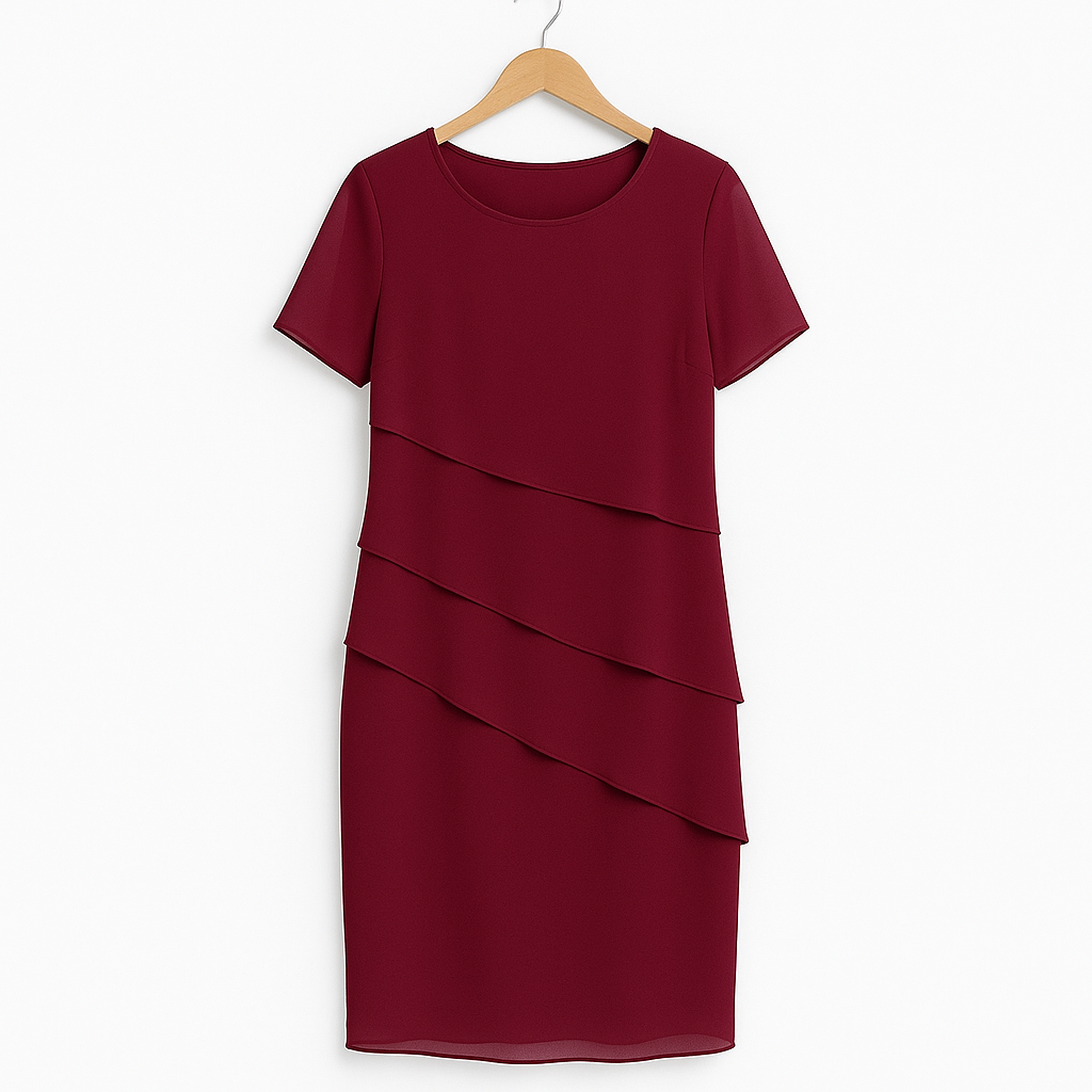 Elegant Tiered Chiffon Women's Dress - Lightweight Summer & Cocktail Dress for Formal or Casual Occasions 1