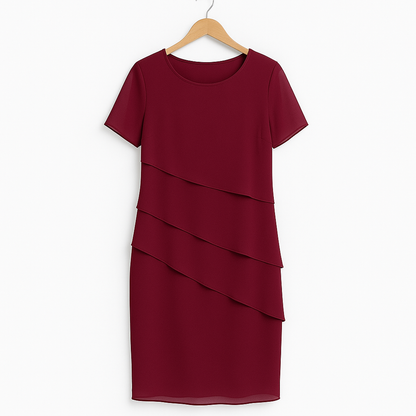 Elegant Tiered Chiffon Women's Dress - Lightweight Summer & Cocktail Dress for Formal or Casual Occasions 1
