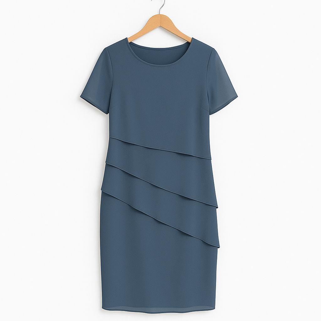 Elegant Tiered Chiffon Women's Dress - Lightweight Summer & Cocktail Dress for Formal or Casual Occasions 3