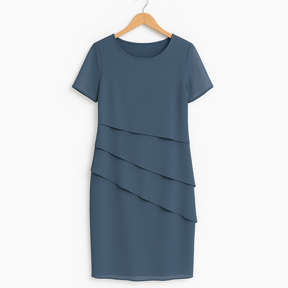 Elegant Tiered Chiffon Women's Dress - Lightweight Summer & Cocktail Dress for Formal or Casual Occasions 3