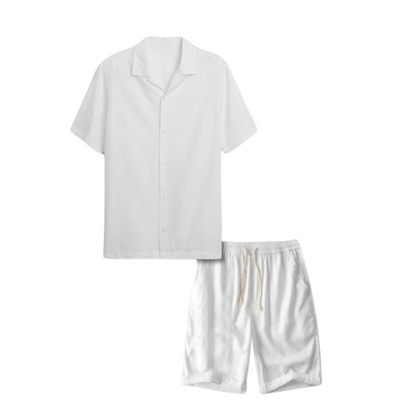 Elegant Urban | Men's Linen Matching Set - Breathable Shirt & Drawstring Shorts 3
