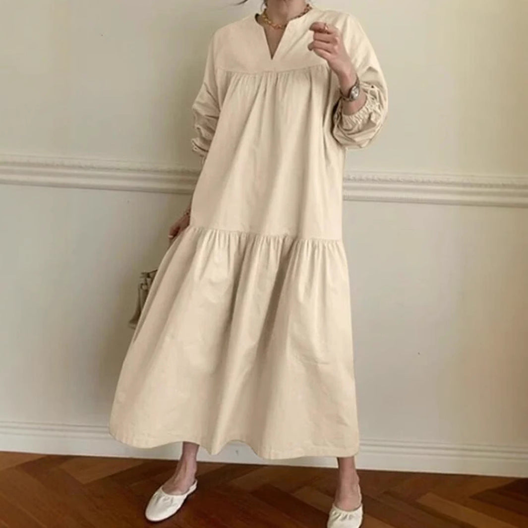 Elegant Urban | Women's Oversized Maxi Dress with Puff Sleeves & V-Neck for Summer 2
