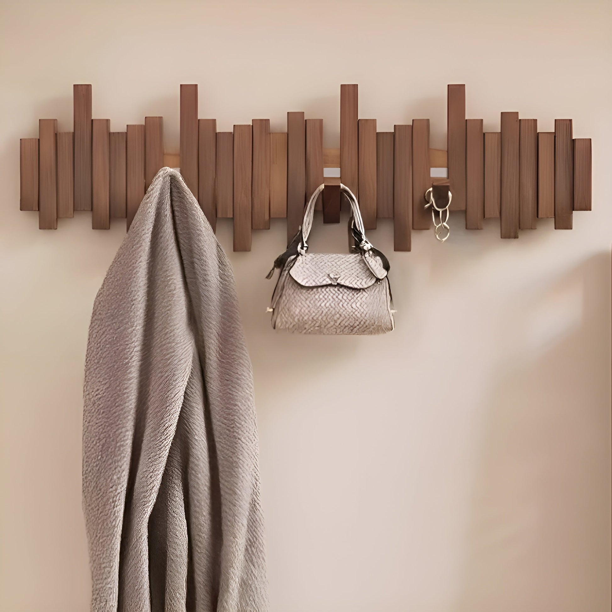 Elegant Wall Mounted Coat Rack with Foldable Hooks | Space-Saving Design for Modern Entryways 10