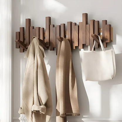 Elegant Wall Mounted Coat Rack with Foldable Hooks | Space-Saving Design for Modern Entryways 11