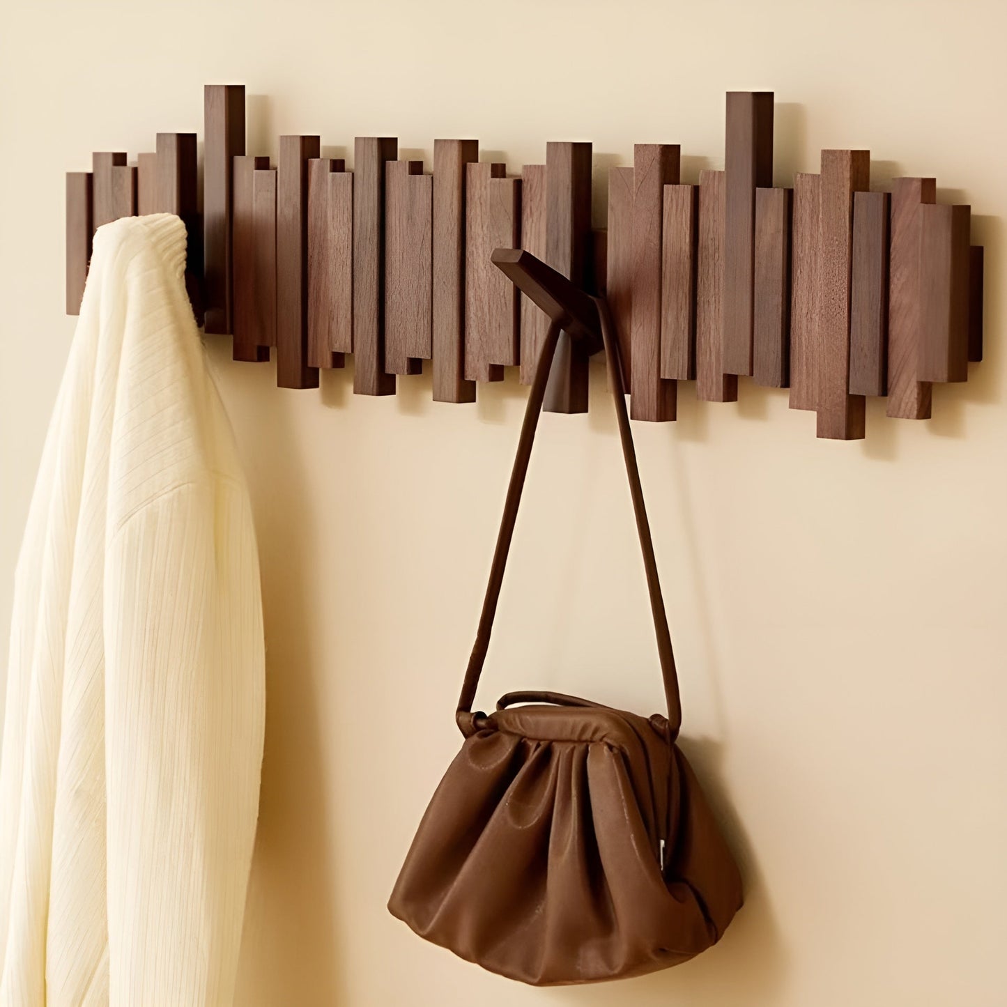Elegant Wall Mounted Coat Rack with Foldable Hooks | Space-Saving Design for Modern Entryways 5