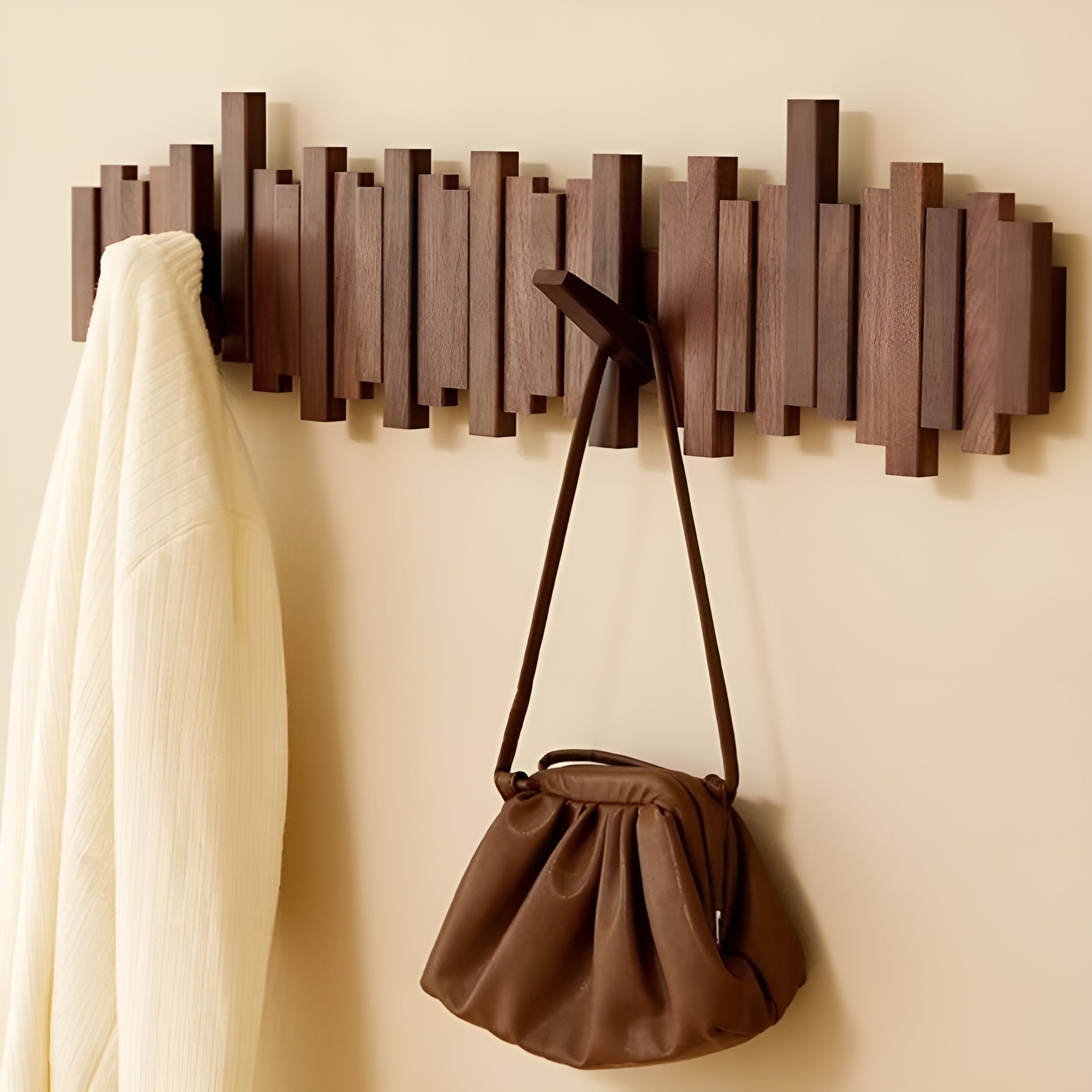 Elegant Wall Mounted Coat Rack with Foldable Hooks | Space-Saving Design for Modern Entryways 5