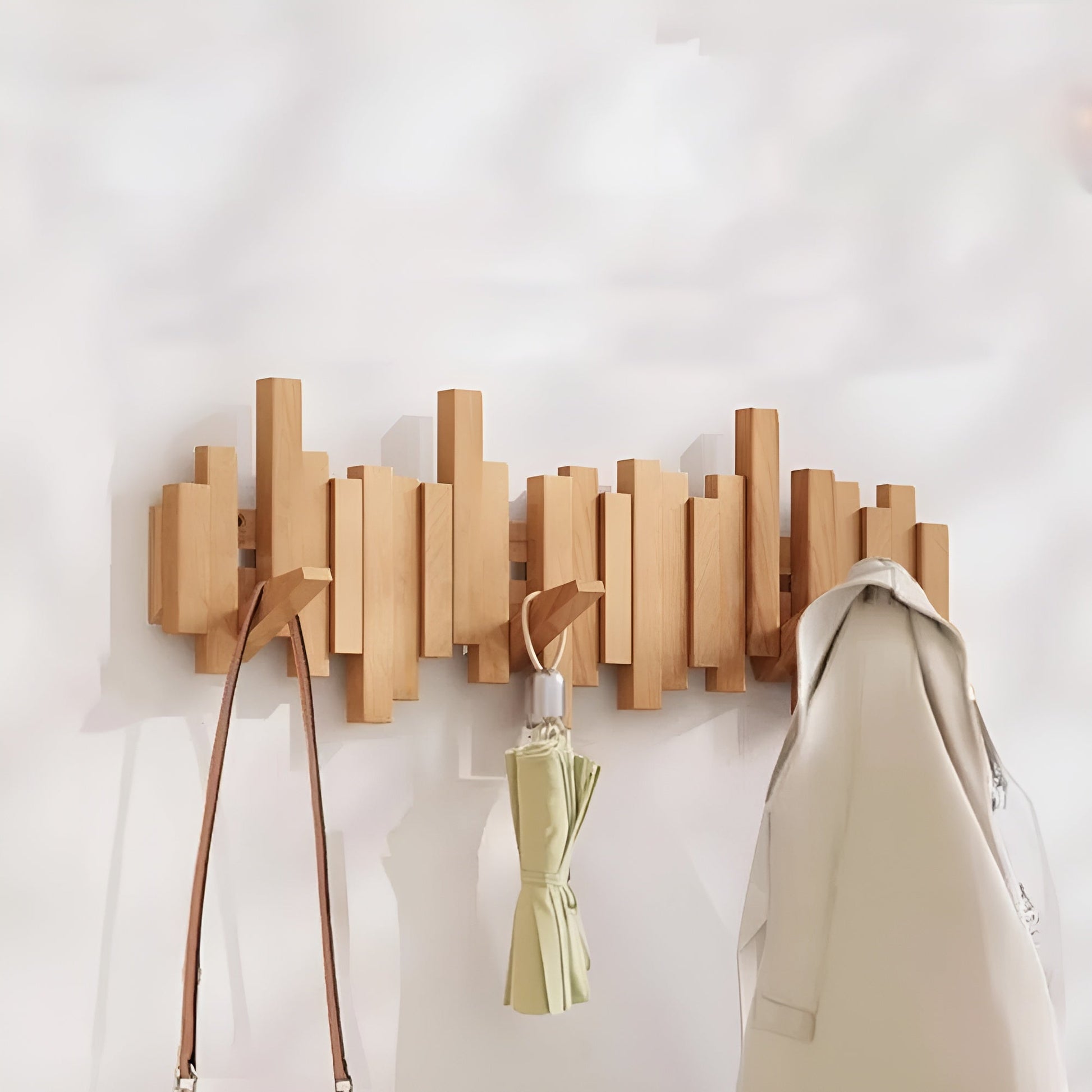 Elegant Wall Mounted Coat Rack with Foldable Hooks | Space-Saving Design for Modern Entryways 6