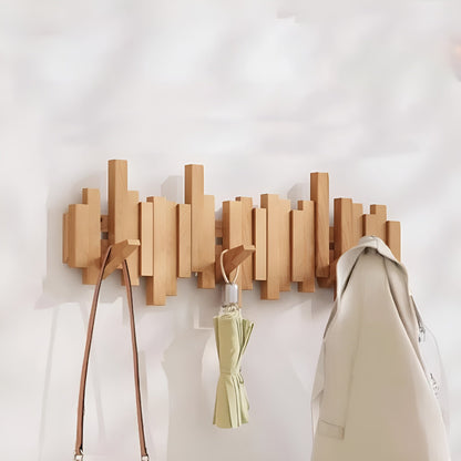 Elegant Wall Mounted Coat Rack with Foldable Hooks | Space-Saving Design for Modern Entryways 6