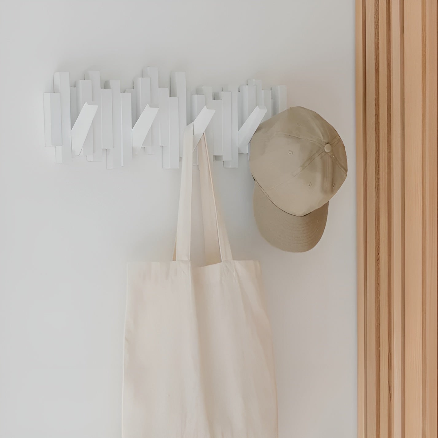 Elegant Wall Mounted Coat Rack with Foldable Hooks | Space-Saving Design for Modern Entryways 7