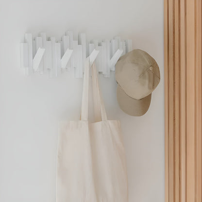 Elegant Wall Mounted Coat Rack with Foldable Hooks | Space-Saving Design for Modern Entryways 7