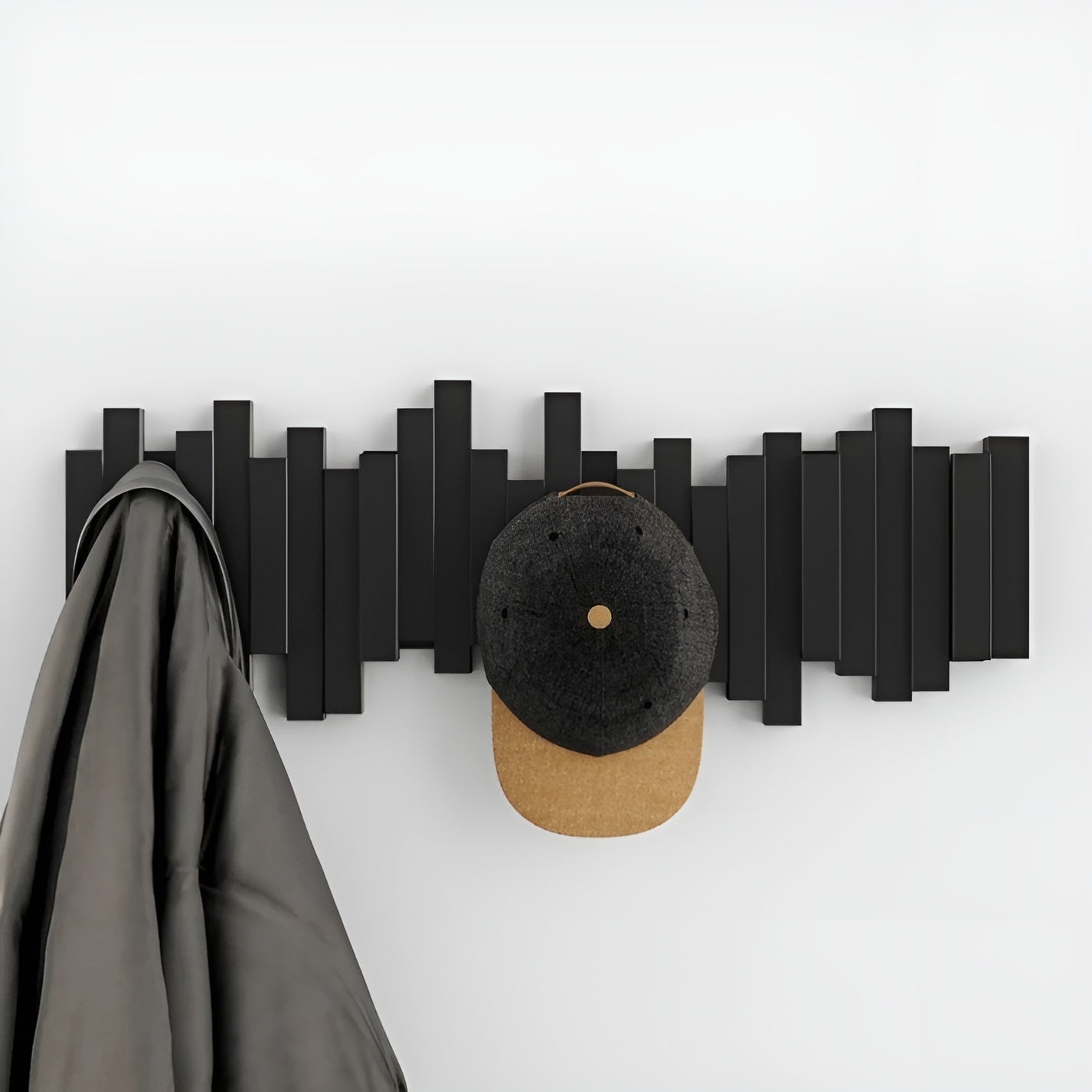 Elegant Wall Mounted Coat Rack with Foldable Hooks | Space-Saving Design for Modern Entryways 9