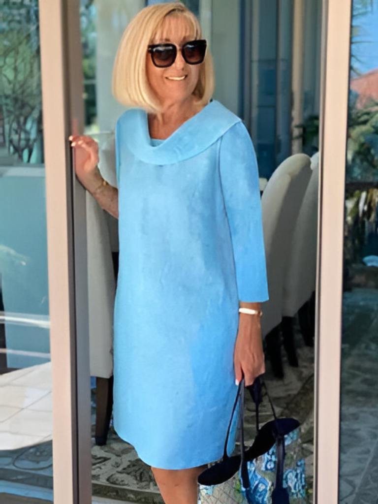 Elegant Women's Dress | Flattering Silhouette with Stylish Folded Neckline 1