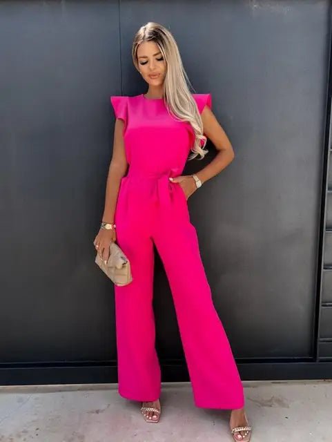 Elegant Women's Jumpsuit with Ruffled Sleeves – Tailored Fit for Day and Night, Versatile Design, Comfortable Fabric 3