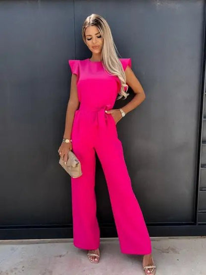 Elegant Women's Jumpsuit with Ruffled Sleeves – Tailored Fit for Day and Night, Versatile Design, Comfortable Fabric 3