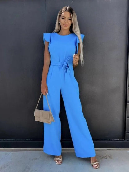 Elegant Women's Jumpsuit with Ruffled Sleeves – Tailored Fit for Day and Night, Versatile Design, Comfortable Fabric 4