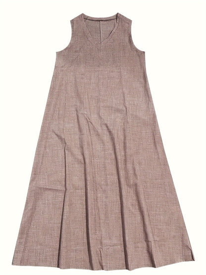 Elegant Women's V-Neck Maxi Dress | Soft Linen-Blend Summer Dress 5