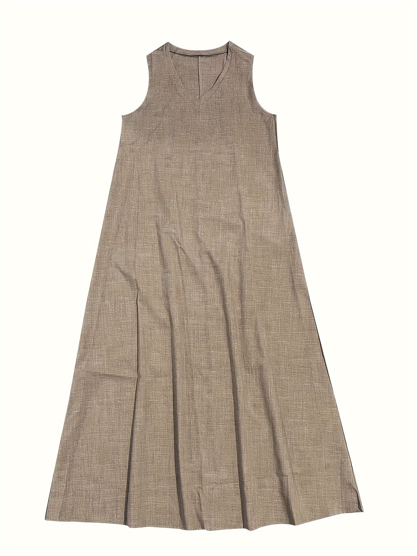 Elegant Women's V-Neck Maxi Dress | Soft Linen-Blend Summer Dress 6