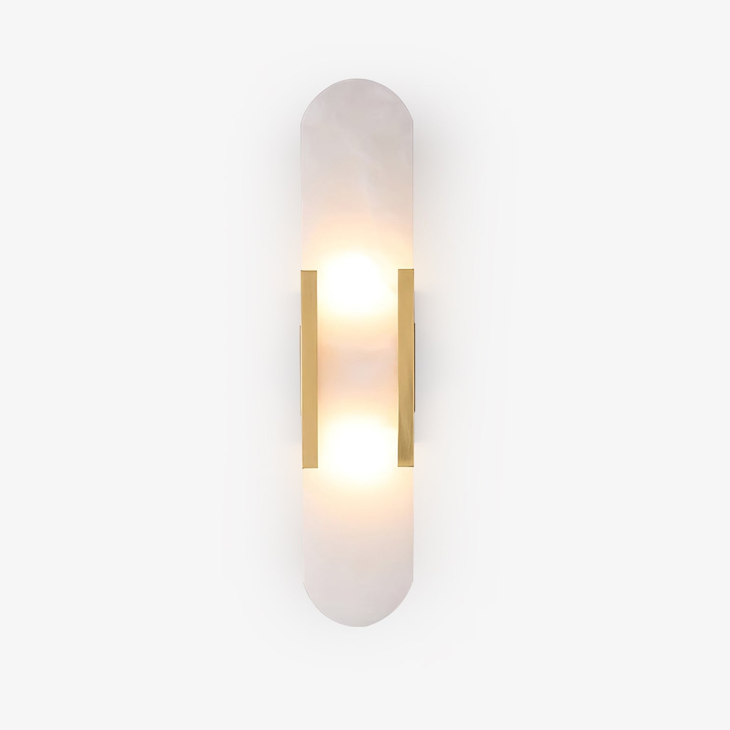 Elongated Wall Sconce | Handcrafted Alabaster with Brass Accents 1