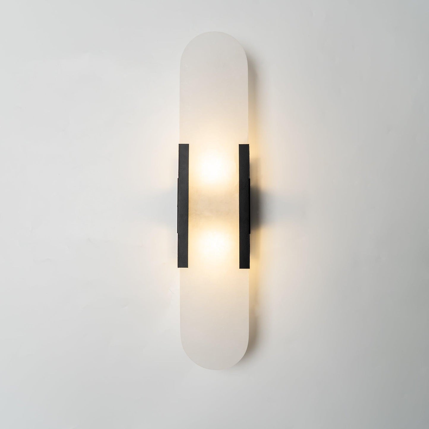 Elongated Wall Sconce | Handcrafted Alabaster with Brass Accents 10