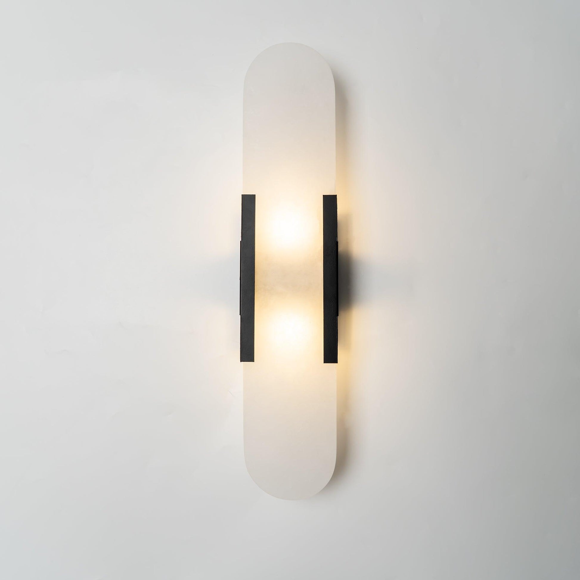 Elongated Wall Sconce | Handcrafted Alabaster with Brass Accents 10