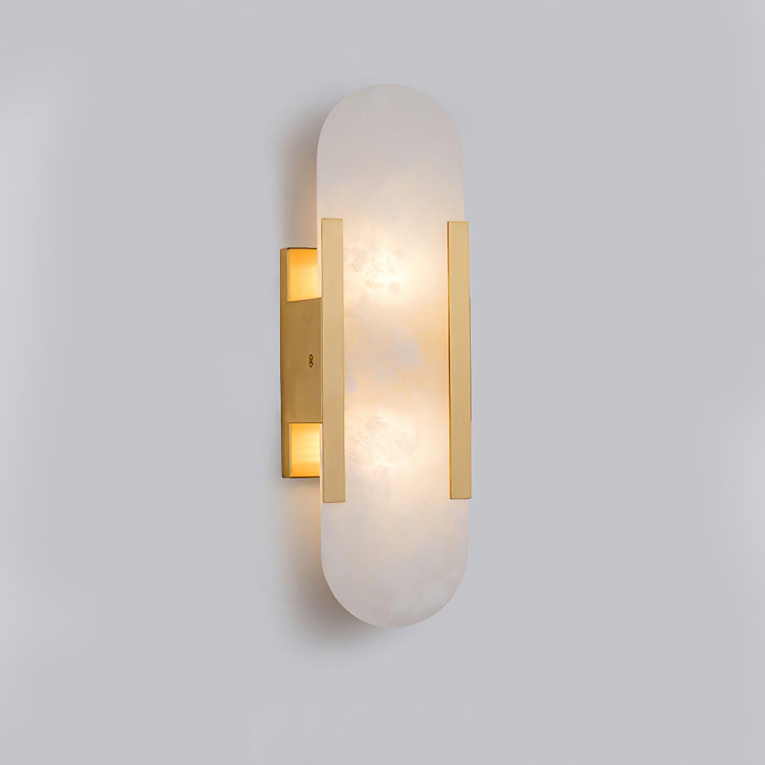 Elongated Wall Sconce | Handcrafted Alabaster with Brass Accents 11