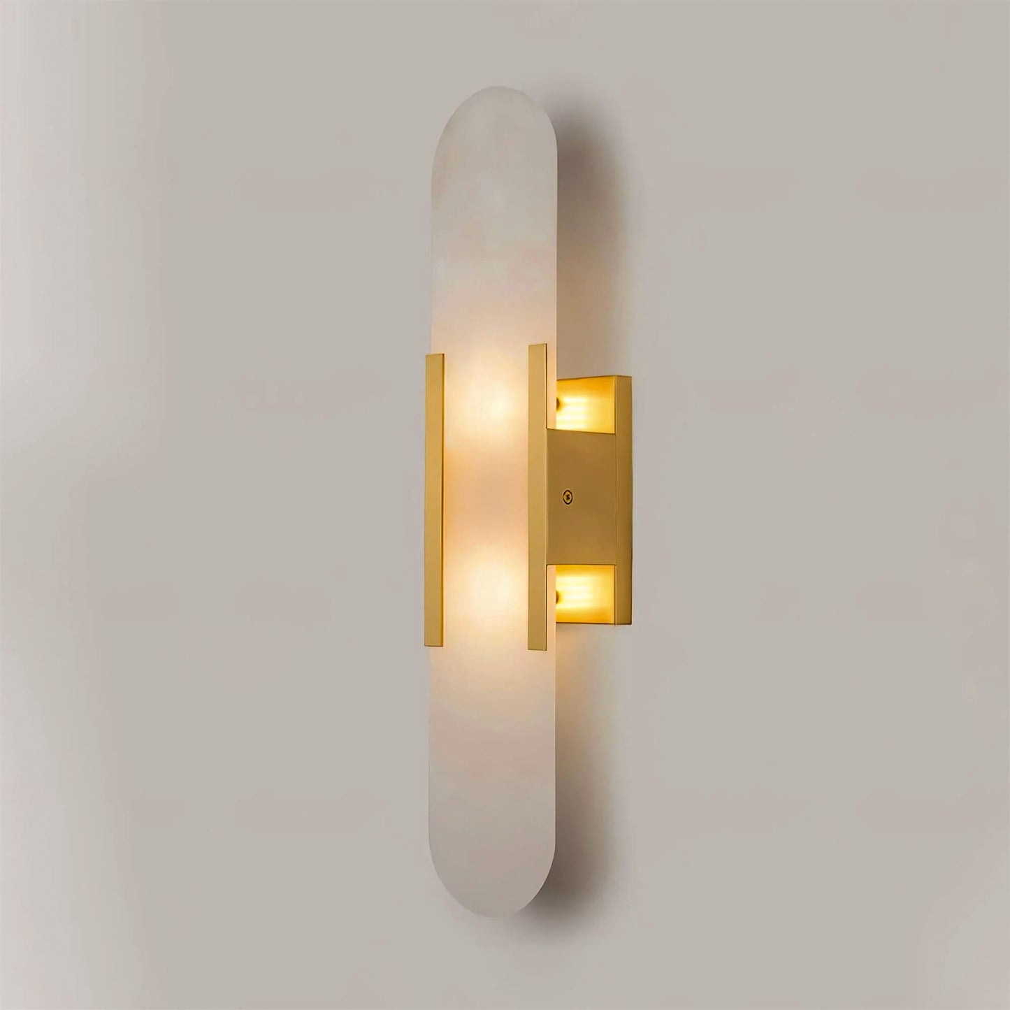 Elongated Wall Sconce | Handcrafted Alabaster with Brass Accents 12