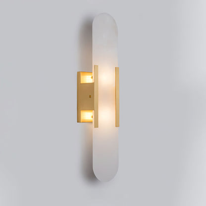 Elongated Wall Sconce | Handcrafted Alabaster with Brass Accents 13