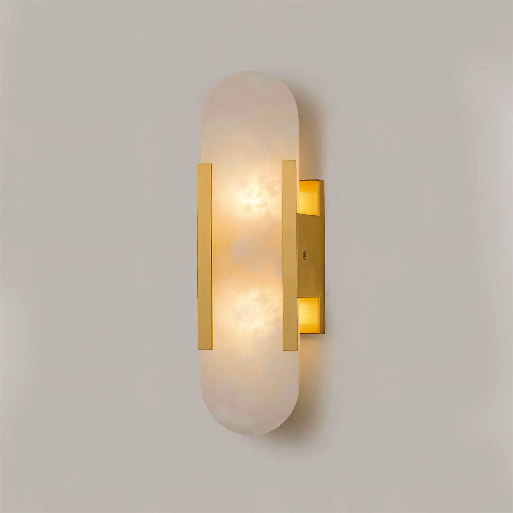Elongated Wall Sconce | Handcrafted Alabaster with Brass Accents 9