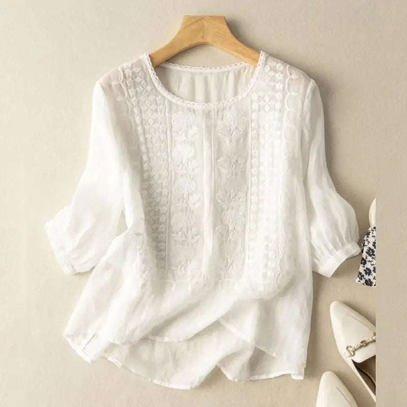 Embroidered Blouse | Artisan Floral Design 0