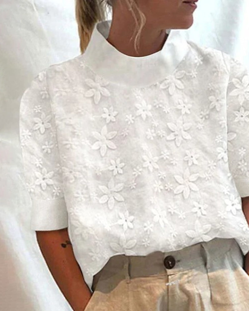 Embroidered Blouse | Structured Collar Design 0